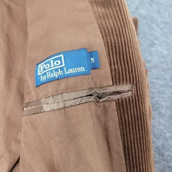 Vintage Polo Ralph Lauren Men's Size M BrownCorduroy 3/2 Roll Jacket Lined